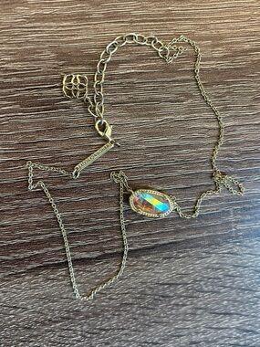 Rainbow stone Kendra Scott gold necklace
